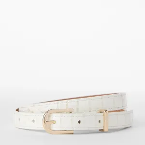Skinny Leather Gold Buckle Belt